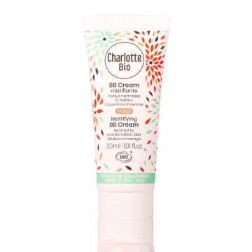BB Cream bio matifiant pentru piele normala si mixta Gold, 30ml, Charlotte Bio