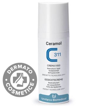 Crema de fata hidratanta pentru ten sensibil si reactiv 311, 50ml, Ceramol