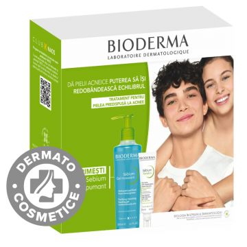 Pachet Sebium Kerato+ 30ml + Gel Spumant Sebium 200ml, Bioderma