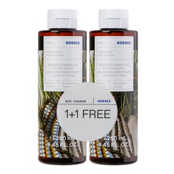 Pachet Forest Cedar Gel de dus, 2x250ml, Korres
