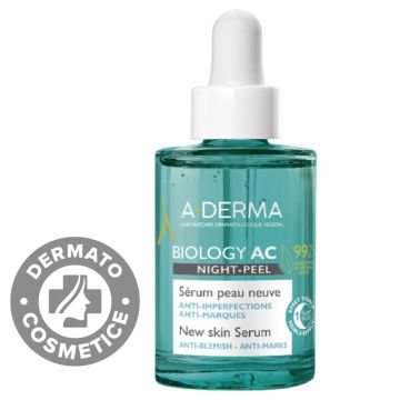Serum peeling de noapte Biology AC, 30ml, A-Derma