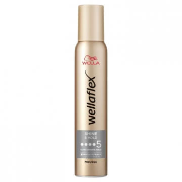 Spuma pentru par cu grad de fixare 5 Shiny Hold Wellaflex, 200ml, Wella