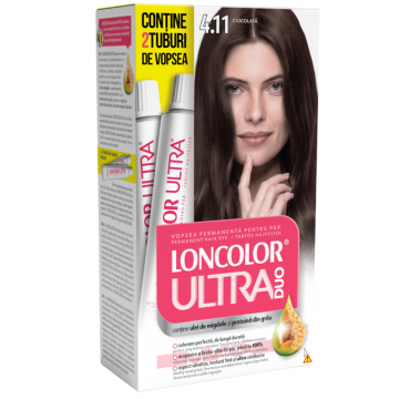 Vopsea de par permanenta Ultra Duo Max Nr. 4.11, 200ml, Loncolor