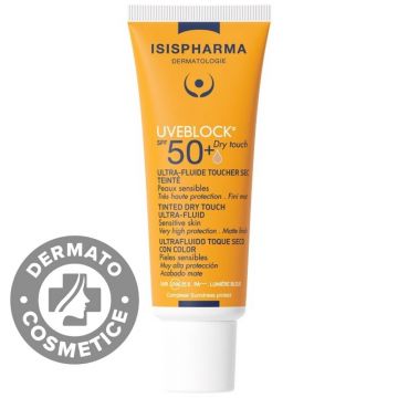 Fluid nuantator cu protectie solara Dry Touch Medium Tinted SPF50+ UVEBLOCK, 40ml, Isis Pharma