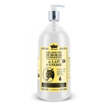 Gel de dus cu lapte de magarita Surgras fara sapun, 1l, Les Petites Bains de Provence