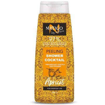 Gel de dus exfoliant cu extract de caise Cocktail, 300ml, Natigo By Nature