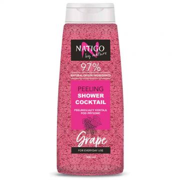 Gel de dus exfoliant cu extract de strugure Cocktail, 300ml, Natigo By Nature