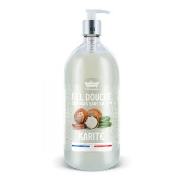 Gel de dus Karite Surgras fara sapun, 1l, Les Petites Bains de Provence
