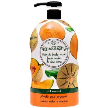 Gel de dus & sampon cu pepene galben si aloe vera, 1000ml, Naturaphy