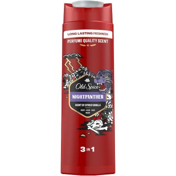 Gel de dus si sampon pentru barbati Night Panther, 400ml, Old Spice