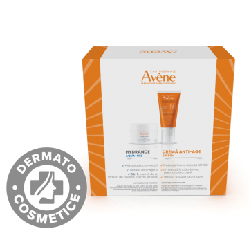 Pachet Aqua-Gel hidratant Hydrance 50ml + Crema anti-age cu SPF50+ 50ml, Avene