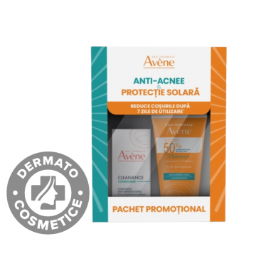 Pachet Crema de fata concentrata pentru ten acneic Cleanance Comedomed 30ml + Crema cu protectie solara SPF50+ Cleanance 50ml, Avene