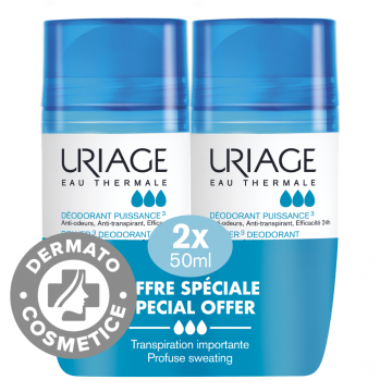 Pachet Deodorant roll-on Puissance, 2 x 50ml, Uriage