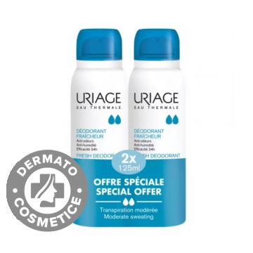 Pachet Deodorant spray cu piatra de alaun, 2 x 125ml, Uriage