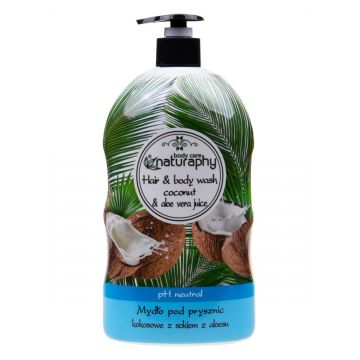 Sampon & gel de dus cu cocos si aloe vera, 1000ml, Naturaphy