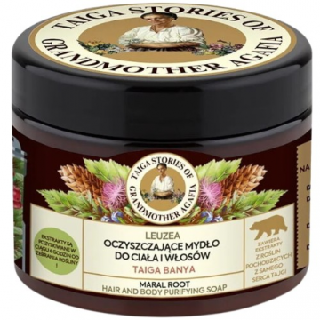Sapun purificator natural pentru par si corp cu radacina de maral, 300ml, Bunica Agafia