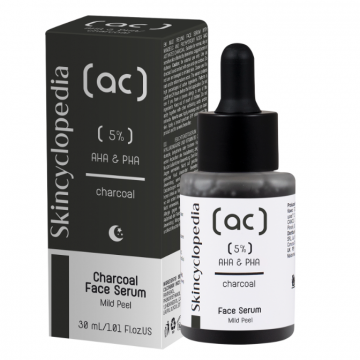 Ser facial carbune si complex 5% AHA + PHA, 30ml, Skincyclopedia