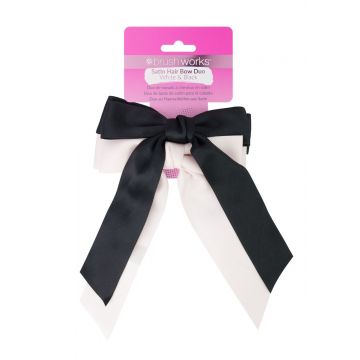 Set 2 funde de par din satin alb si negru, 1 bucata, Brushworks