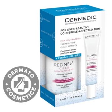 Set Spuma de curatare calmanta 150ml + Crema concentrata pentru cuperoza cronica Redness Calm 40ml, Dermedic