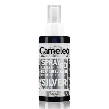 Spray colorant pentru par nuanta Silver Spray & Go, 150ml, Delia Cosmetics