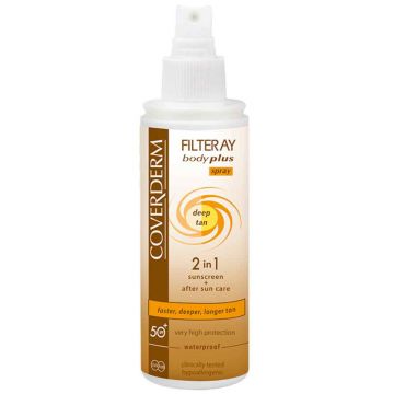 Spray de corp Filteray Body Deep Tan SPF50, 150ml, Coverderm