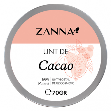 Unt de cacao pentru uz cosmetic, 70g, Zanna