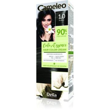 Vopsea de par Cameleo Color Essence 1.0 Black, 75g, Delia Cosmetics