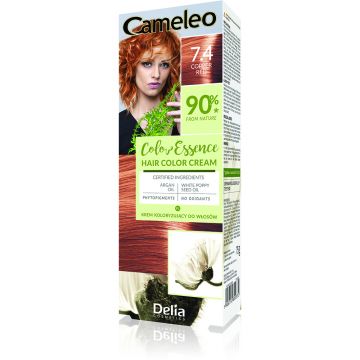 Vopsea de par Cameleo Color Essence 7.4 Copper Red, 75g, Delia Cosmetics