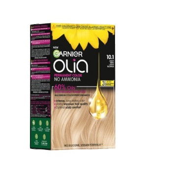 Vopsea de par permanenta fara amoniac 10.1 Ashy Very Light Blonde Olia, 174ml, Garnier