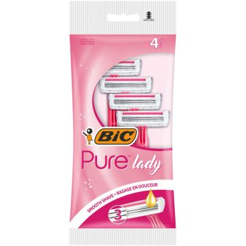 Aparat de ras Pure Lady, 4 bucati, BIC