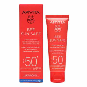 Crema cu protectie solara pentru ten sensibil, SPF 50+ Bee Sun Safe, 50 ml, Apivita