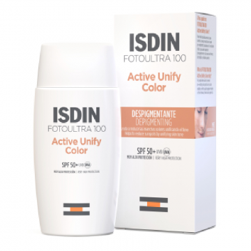 Fluid colorat cu protectie solara SPF 50, Fotoultra Active Unify Color 100+ Fusion, 50 ml, Isdin