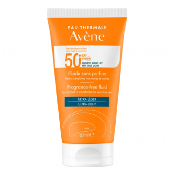 Fluid cu protectie solara SPF50+, fara parfum, 50 ml, Avene