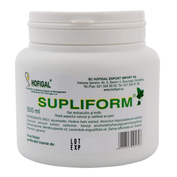 Gel anticelulitic si trofic Supliform, 500 ml, Hofigal