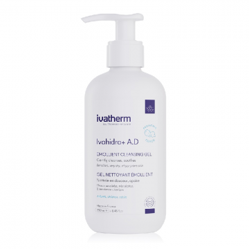 Gel de spalare emolient Ivahidra+ A.D, 250 ml, Ivatherm