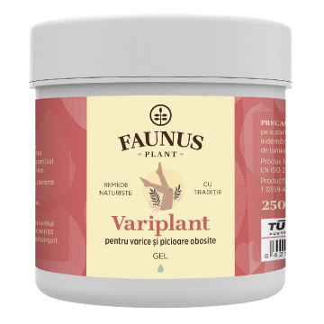 Gel Variplant pentru picioare grele și confort venos, 250 ml, Faunus Plant