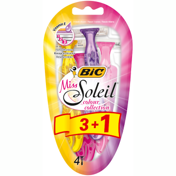 Pachet Aparat de ras Miss Soleil Colour Collection, 4 bucati, BIC