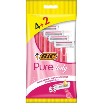 Pachet Aparat de ras Pure Lady, 6 bucati, BIC