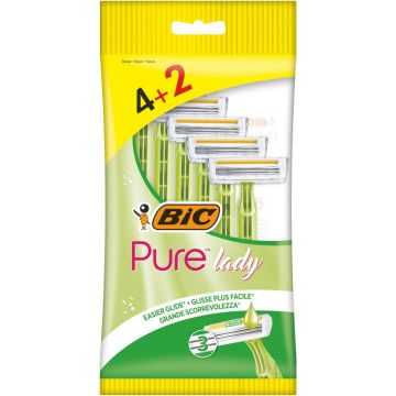 Pachet Aparat de ras Pure Lady Verde, 6 bucati, BIC