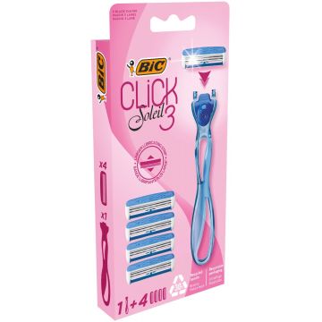 Pachet Aparat de ras Soleil 3 Click + Rezerve 4 bucati, BIC