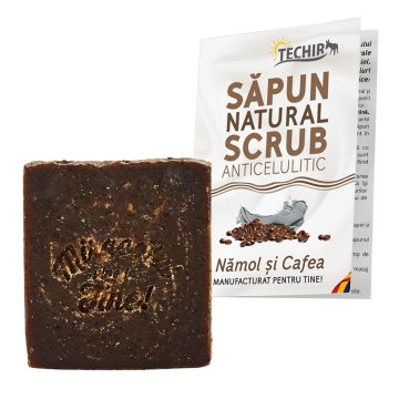 Sapun natural scrub anticelulitic namol si cafea,120g, Techir