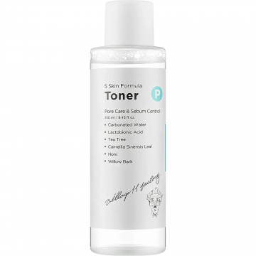 Toner echilibrant pentru pori si controlul sebumului P Skin Formula, 250ml, Village 11 Factory