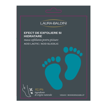 Masca servetel exfolianta pentru picioare, 23 ml, Laura Baldini