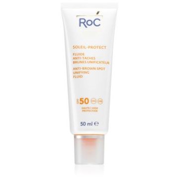RoC Soleil Protect Anti Brown Spots Unifying Fluid fluid protector pentru combaterea petelor negre. SPF 50