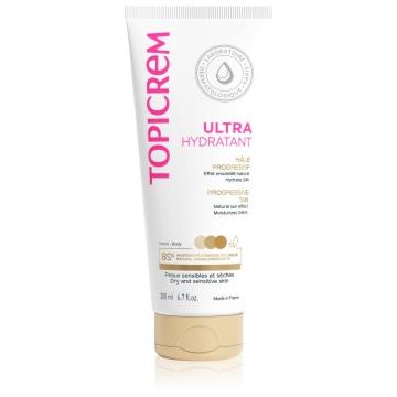 Topicrem UH BODY Ultra-Moisturizing Progressive Tan lotiune hidratanta pentru bronzare pentru piele uscata si sensibila