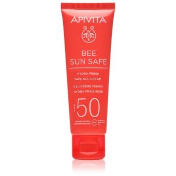 Apivita Bee Sun Safe Hydra Fresh Face Gel-Cream SPF50 crema gel pentru hidratare. SPF 50