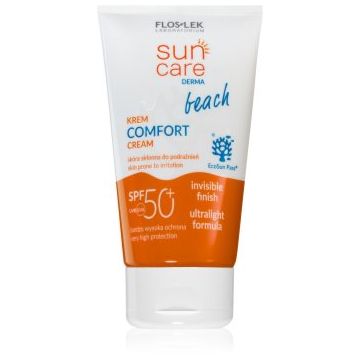 FlosLek Laboratorium Sun Care Derma Beach crema fata iluminatoare de protectie SPF 50+