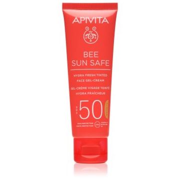 Apivita Bee Sun Safe Hydra Face Tinted Gel-Cream SPF50 gel-cremă cu efect de tonifiere SPF 50