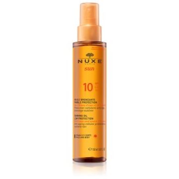Nuxe Sun Tanning Sun Oil Ulei de plaja pentru fata si corp SPF 10