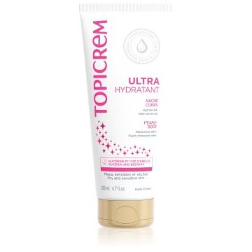 Topicrem UH BODY Ultra-Moisturizing Pearly Body lapte de corp piele sensibilă stralucire de perla